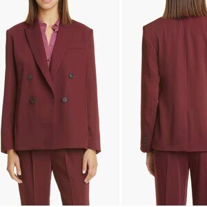 NWT VINCE Double Breasted Crepe Blazer - Plum Wine